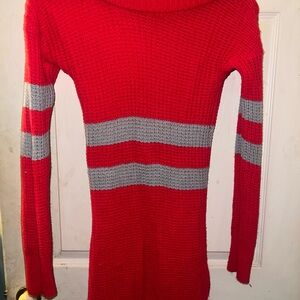 Red and Gray Women's Sweater
